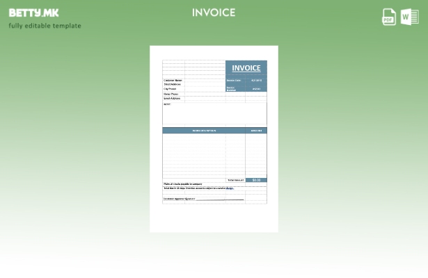 Шаблон за фактура за основна услуга во модерен стил